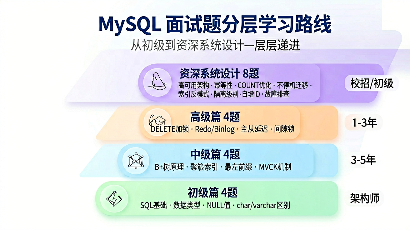MySQL面试题分层学习路线