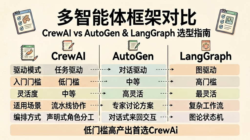 多智能体框架对比